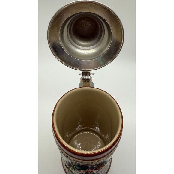 Vintage Handarbeit Staffel Stoneware Lidded‎ Beer STEIN West Germany - Picture 6 of 8
